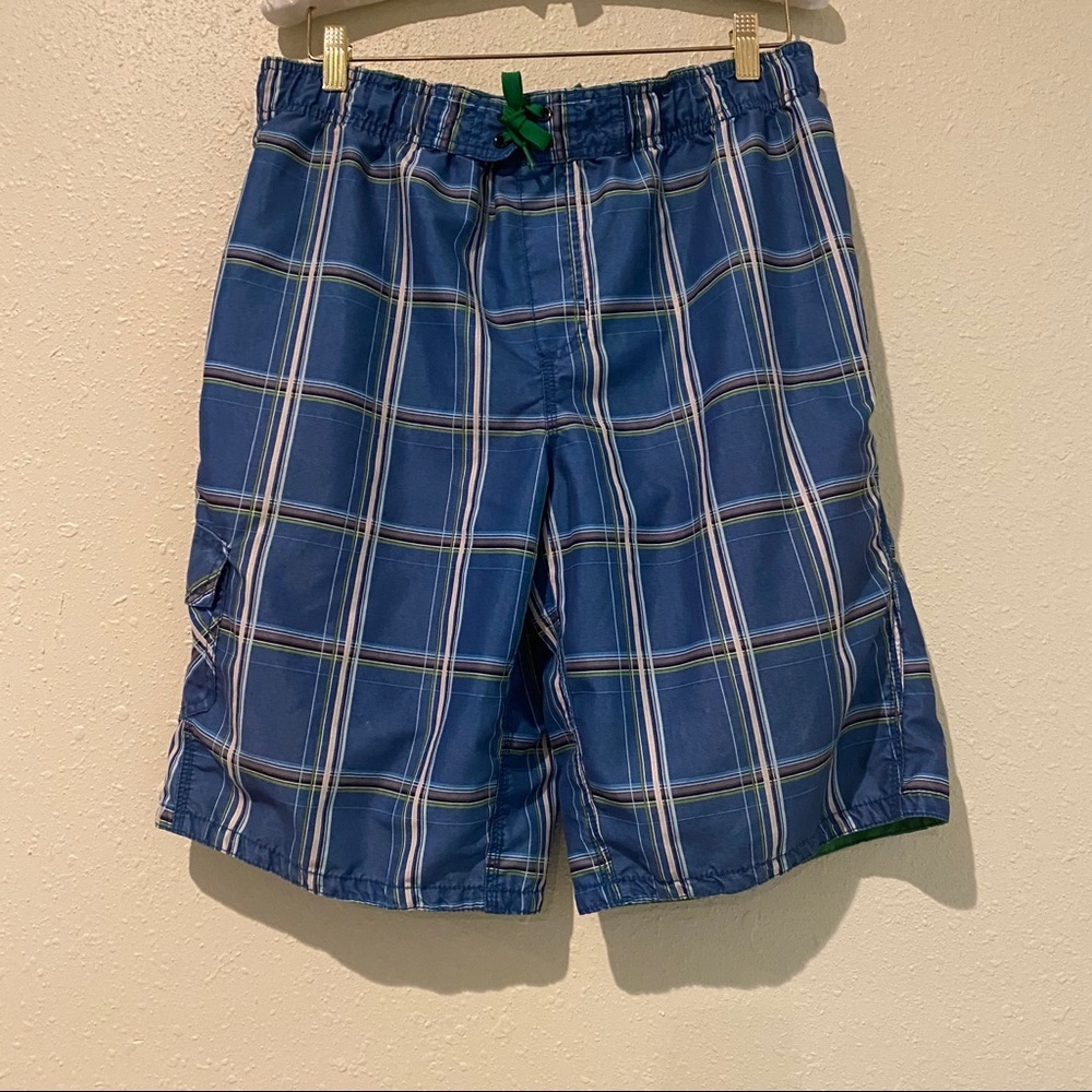 Cherokee Men Swim Shorts 16-18 XL STRIPED BLUE SWIMTRUNKS ELASTIC